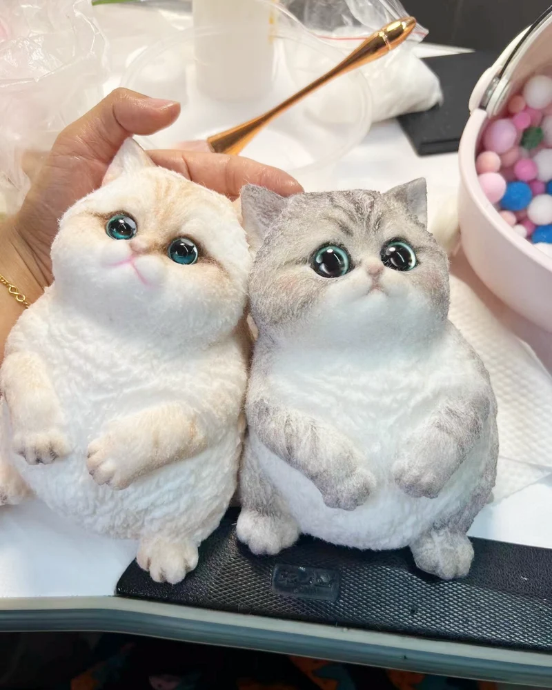 Big Kitty Squishy Stress Relief Toy with a Storage Cart
