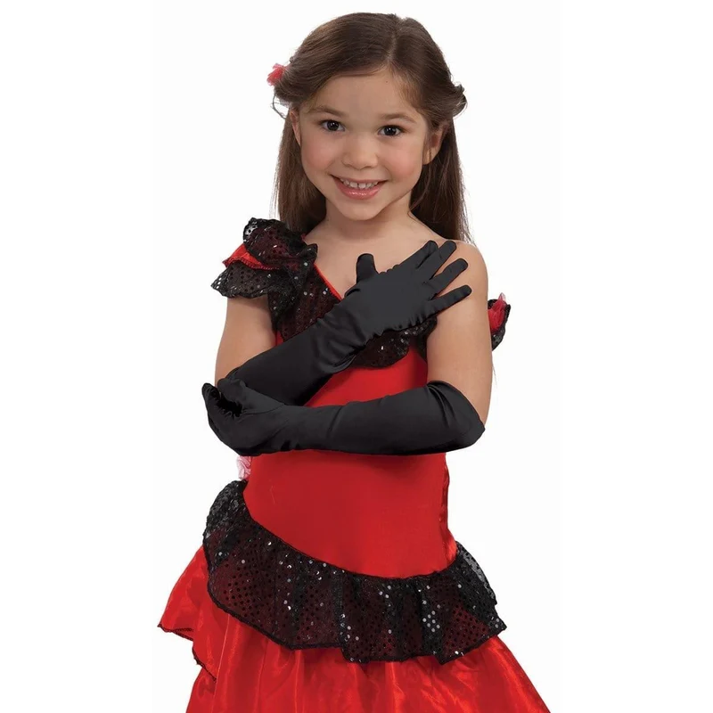 Black long gloves for kids