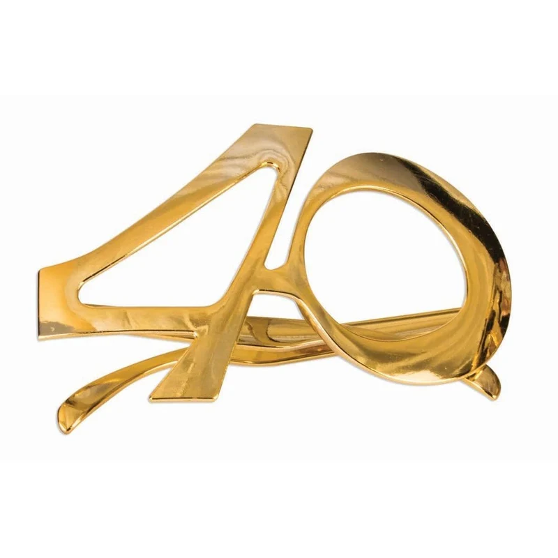 Gold 40th birthday glasses