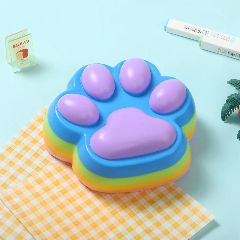 800g Super Large Rainbow Gradient Layered Cat Paw Squishy