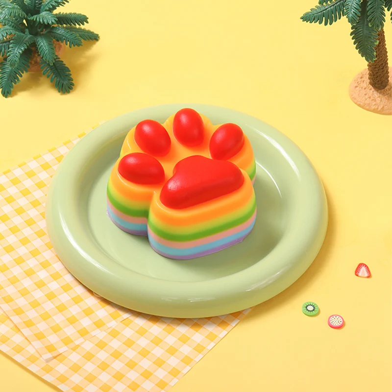 230g Orange Rainbow Cat Paw Taba Squishy