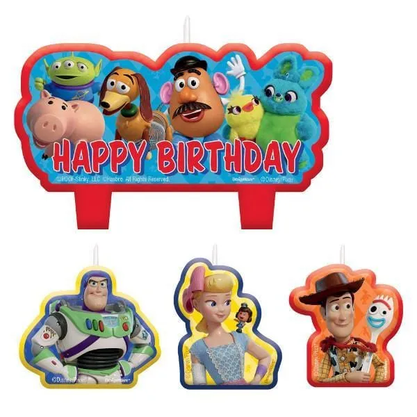 Toy Story 4 Birthday Party Cake Candles, 4 Count
