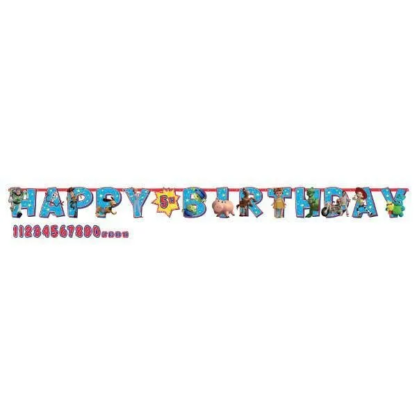 Toy Story 4 Birthday Party Customizable Banner, 10.5 Feet, 1 Count