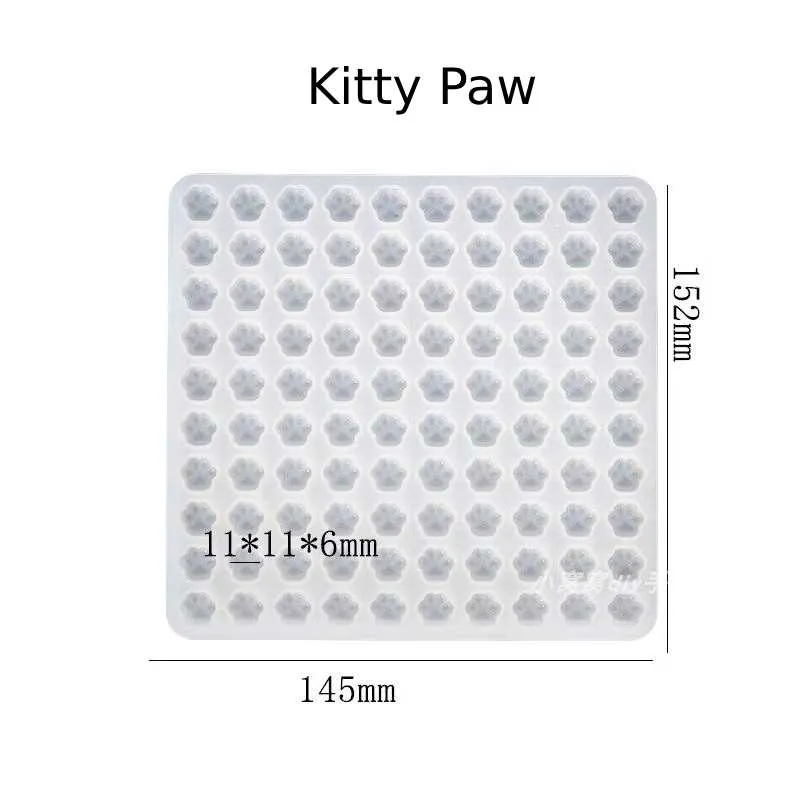 Mini Kitty Paw Molds for Squishy Epoxy Resin UV Resin Wax