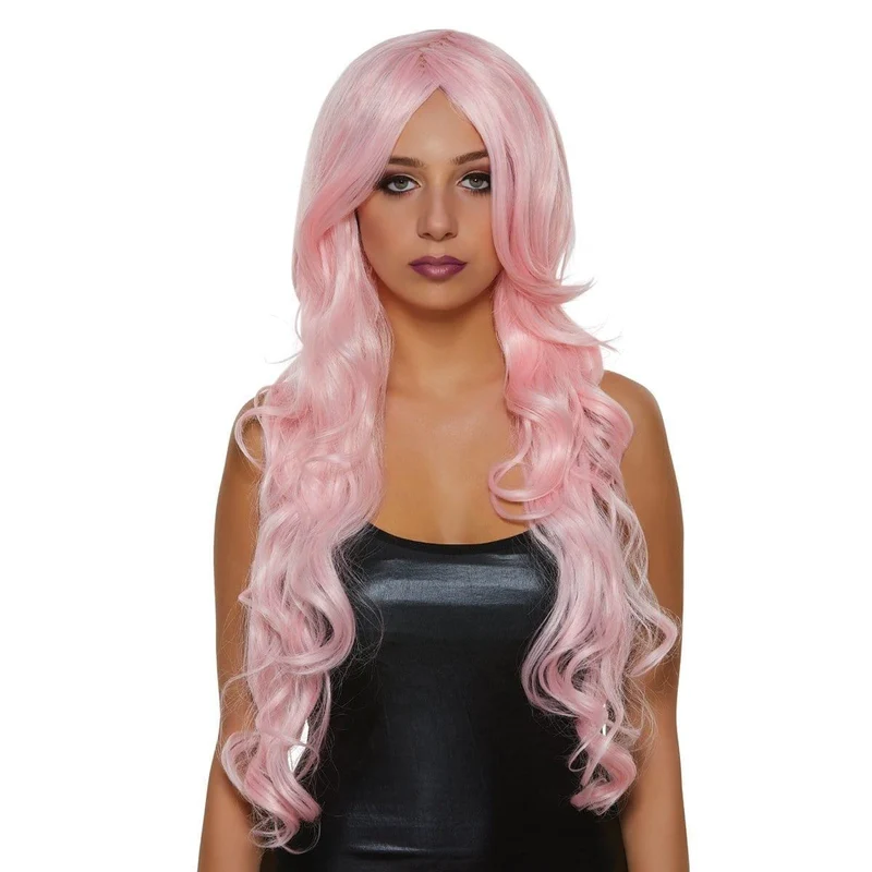 Cotton candy pink Diva wig for women