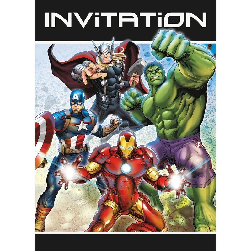 Avengers Assemble invitations, 8 per package
