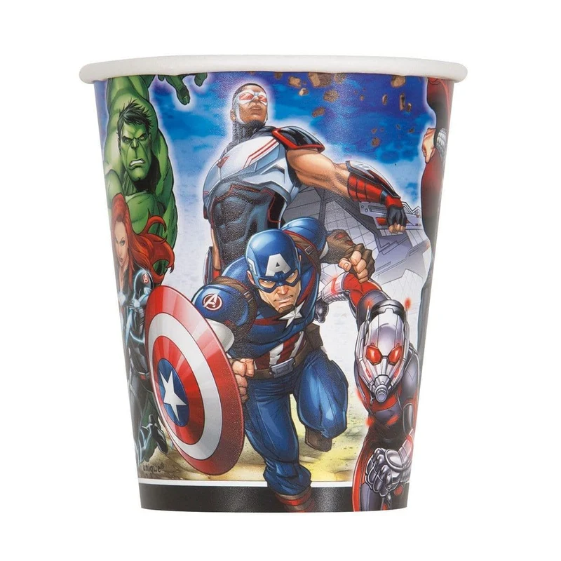 Avengers Assemble paper cups 9 ounces, 8 per package