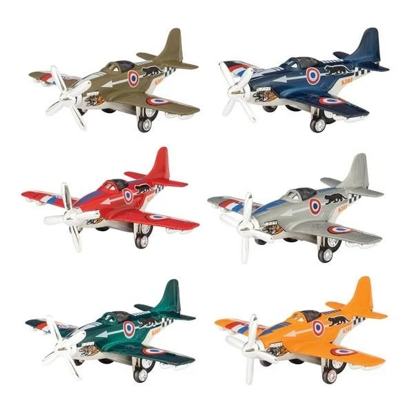 Schylling Die Cast Airplane Pull Back (Blue) / Avion miniature à friction (bleu)