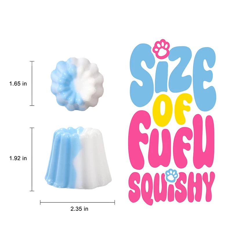 Blue and White Kneading Pudding Taba Squishy