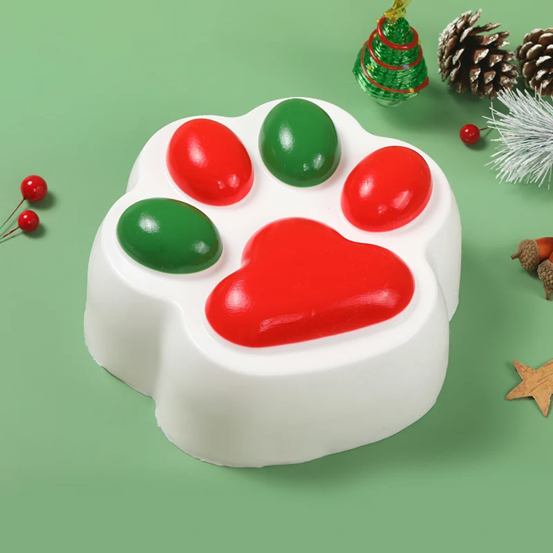 2100g Red & Green Christmas Paw Taba Squishy