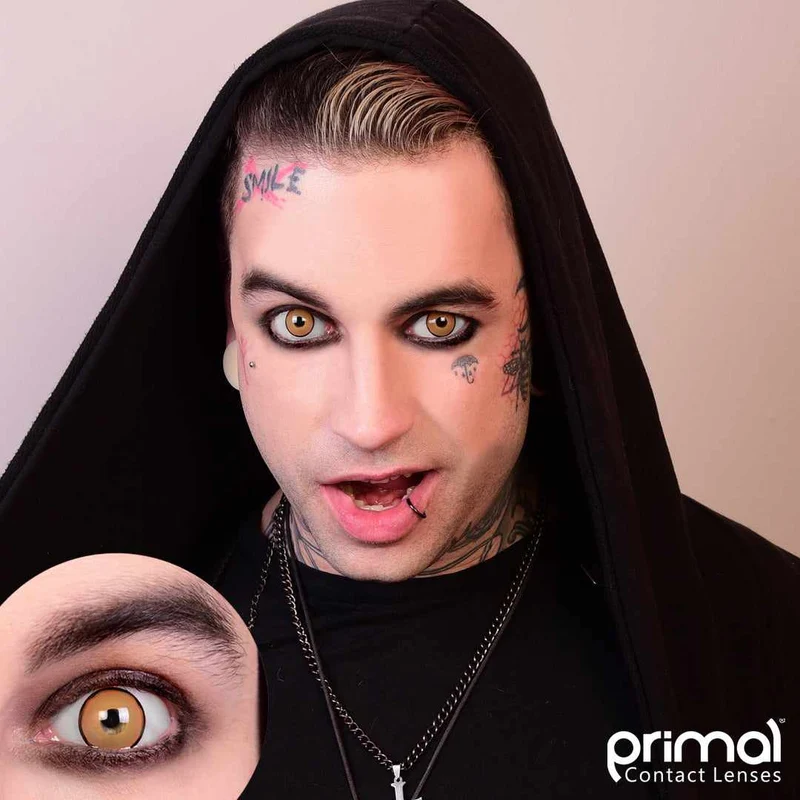 PRIMAL® Villain - Yellow Coloured Contact Lenses, 3 months usage