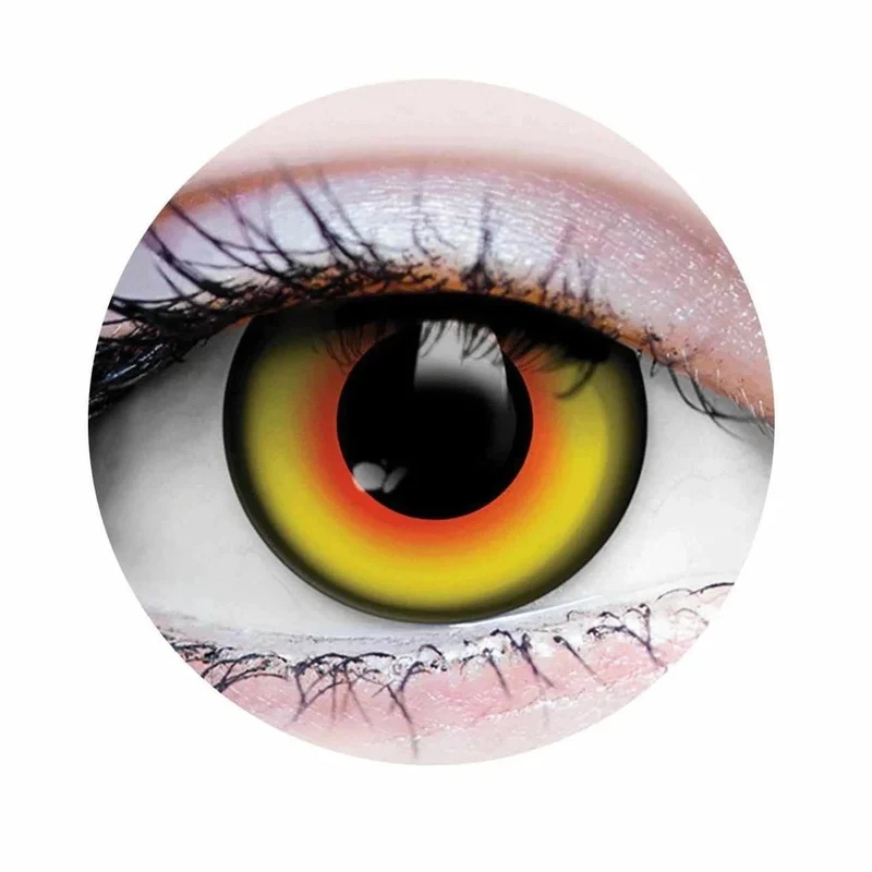 PRIMAL® Mad Hatter - Orange and Yellow Coloured Contact Lenses, 3 months usage