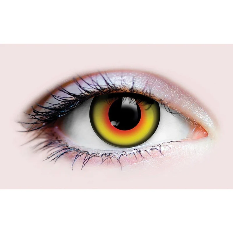 PRIMAL® Mad Hatter - Orange and Yellow Coloured Contact Lenses, 3 months usage
