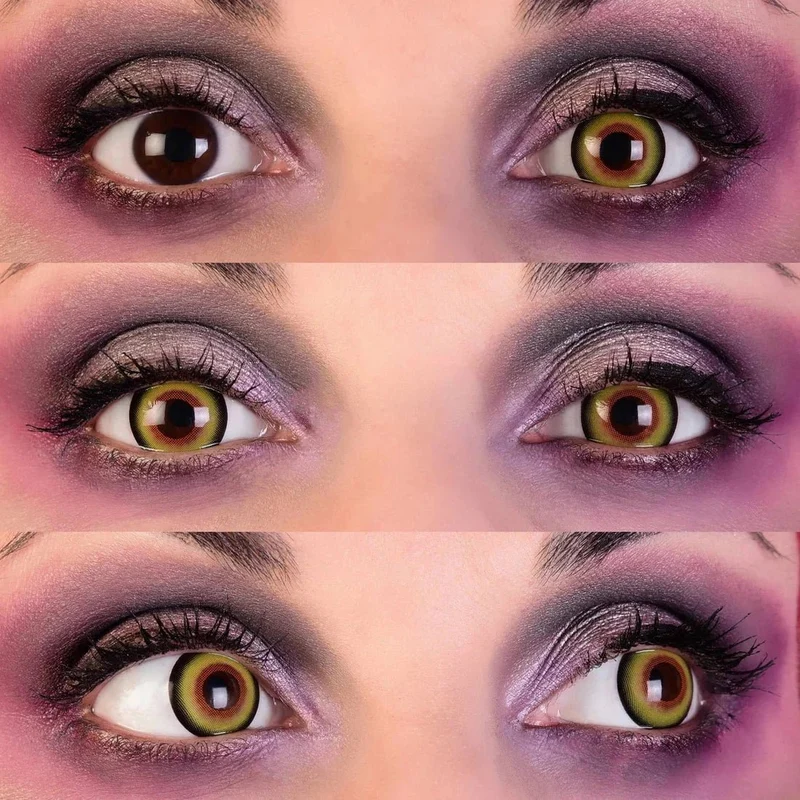 PRIMAL® Mad Hatter - Orange and Yellow Coloured Contact Lenses, 3 months usage