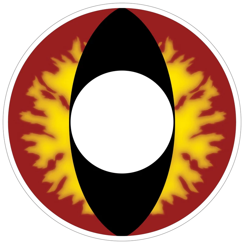 PRIMAL® Dragon - Red and Yellow Reptile Coloured Contact Lenses, 3 months usage