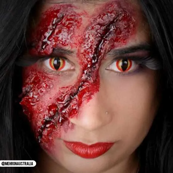 PRIMAL® Dragon - Red and Yellow Reptile Coloured Contact Lenses, 3 months usage