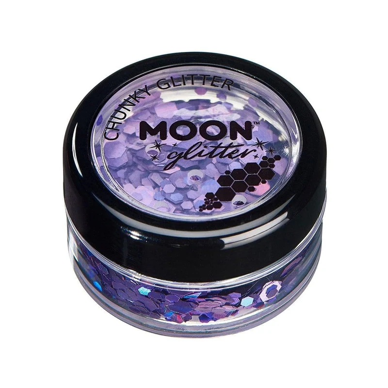 Moon purple chunky holographic glitter