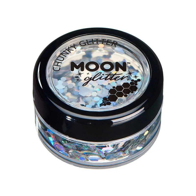 Moon silver chunky holographic glitter