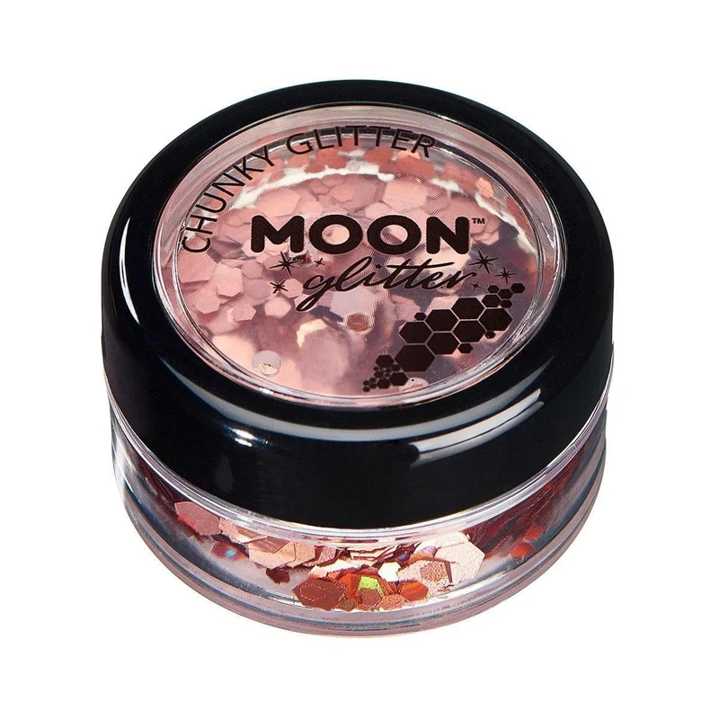 Moon rose gold chunky holographic glitter