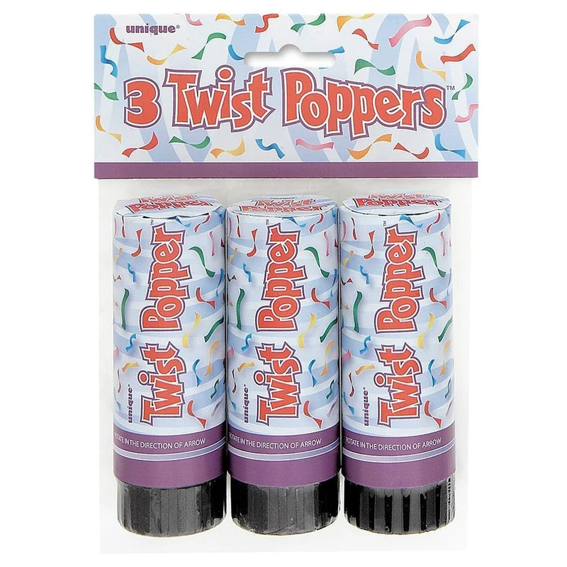 Twist Poppers 4 In. 3/pkg.