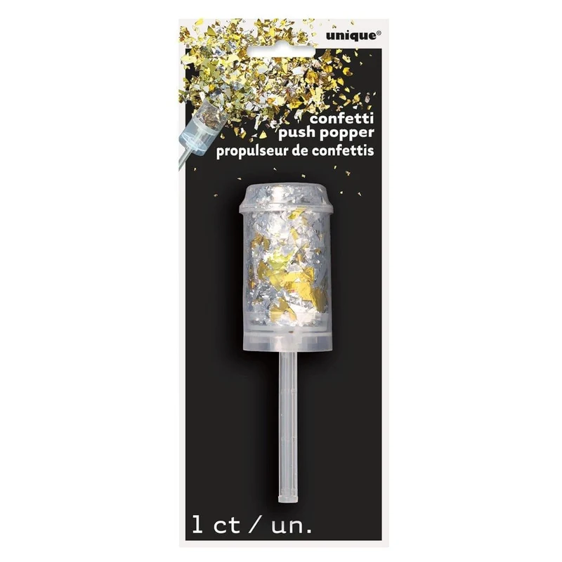 Confetti Plush Popper - Gold Silver