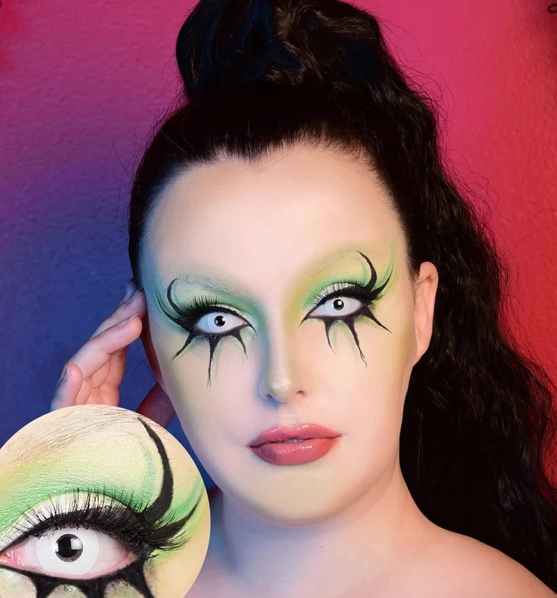 PRIMAL® Zombie I - White Coloured Contact Lenses, 3 Months Usage