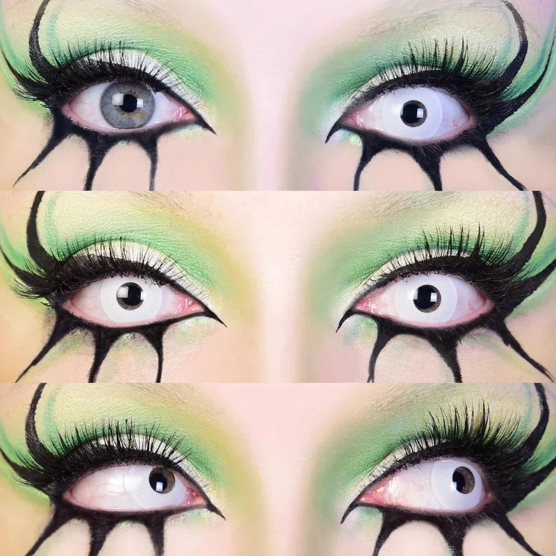 PRIMAL® Zombie I - White Coloured Contact Lenses, 3 Months Usage