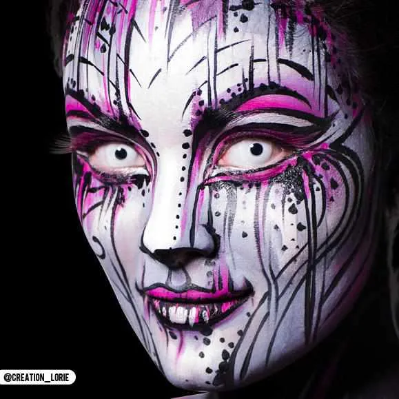 PRIMAL® Zombie I - White Coloured Contact Lenses, 3 Months Usage
