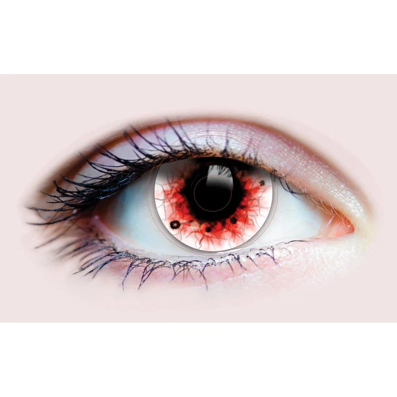PRIMAL® Wraith II - White and Red Coloured Contact Lenses, 3 months usage