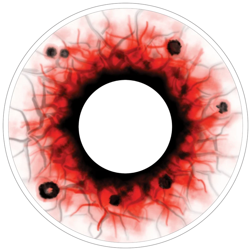 PRIMAL® Wraith II - White and Red Coloured Contact Lenses, 3 months usage