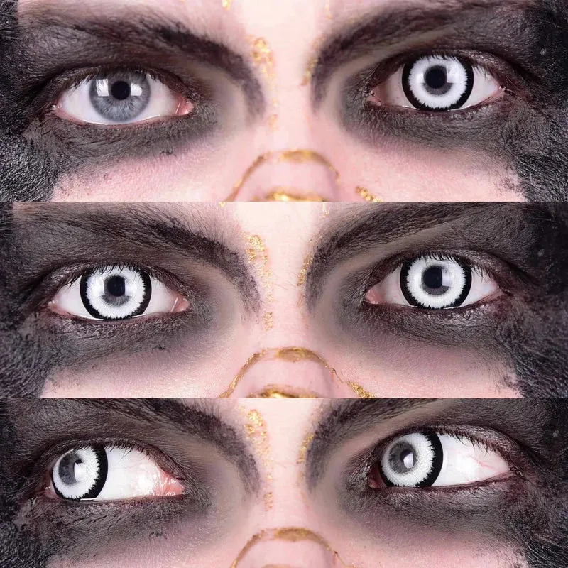 PRIMAL® Werewolf III - White Coloured Contact Lenses, 3 months usage