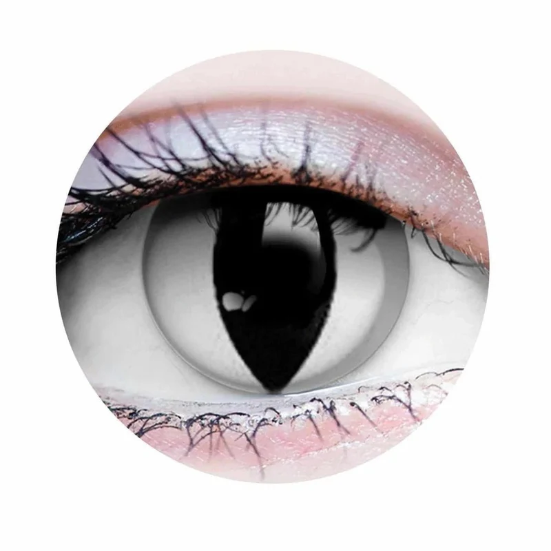 PRIMAL® Venom - White and Black Reptile Coloured Contact Lenses, 3 Months Usage