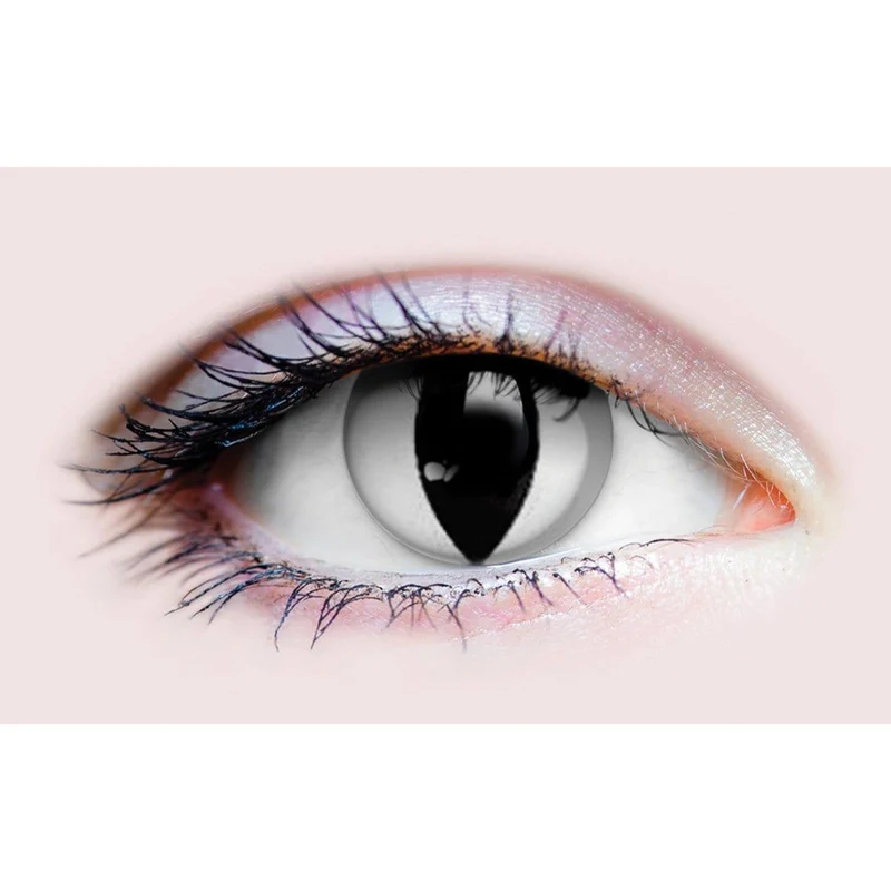 PRIMAL® Venom - White and Black Reptile Coloured Contact Lenses, 3 Months Usage
