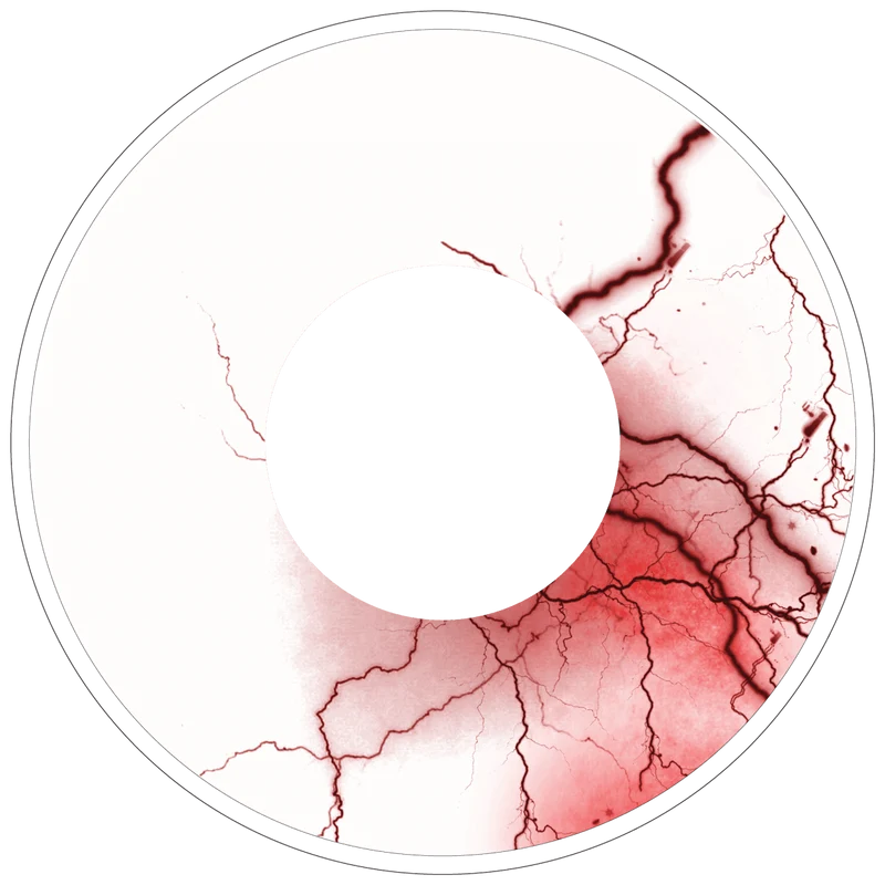 PRIMAL ® Undead - White with Red Blood Coloured Contact Lenses, 3 Months Usage