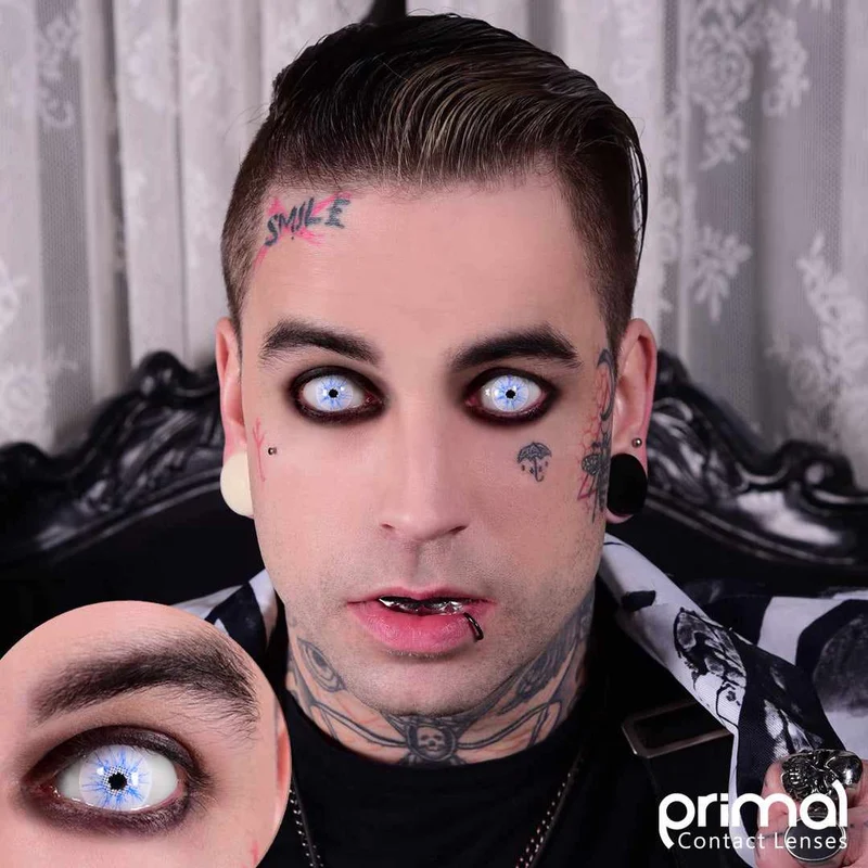 PRIMAL® Thor - White Coloured Contact Lenses, 3 months usage