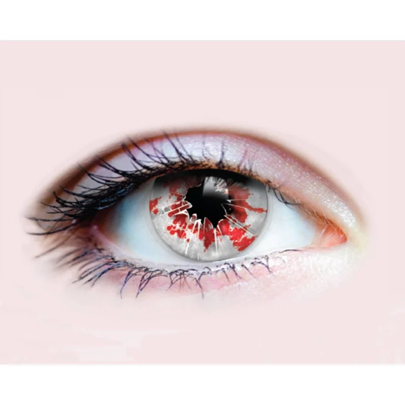 PRIMAL® Shatter - Red and Black Coloured Contact Lenses, 3 Months Usage