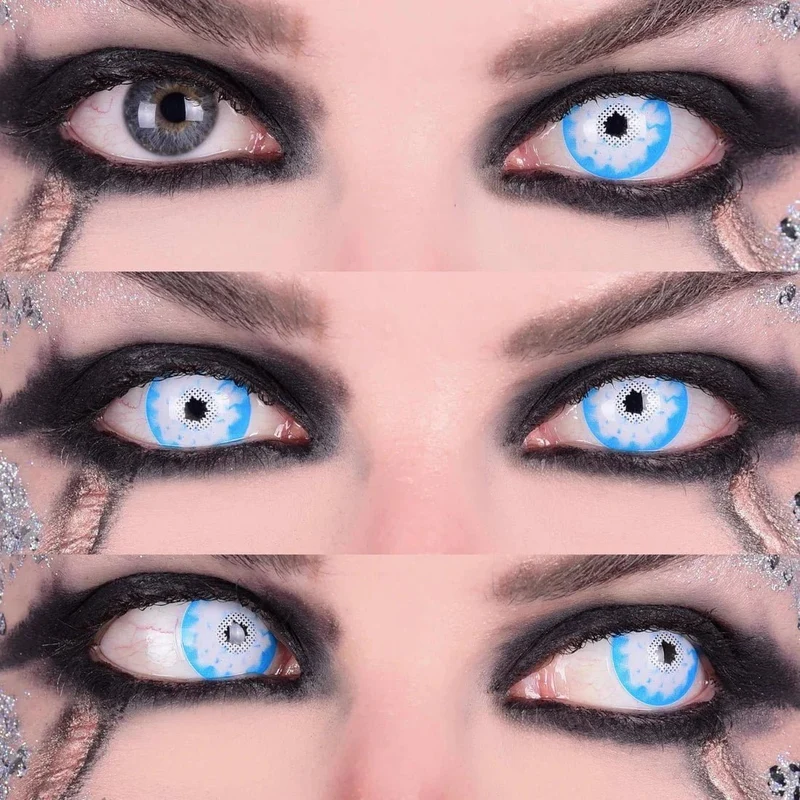 PRIMAL® Night King - White and Blue Coloured Contact Lenses, 3 months usage