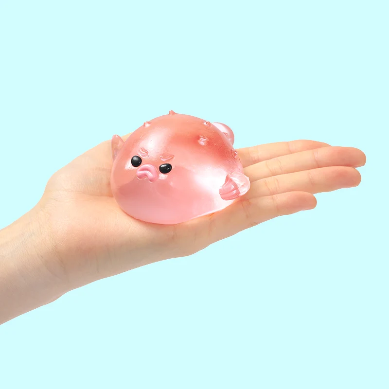 120g Crystal Pink Pufferfish Taba Squishy