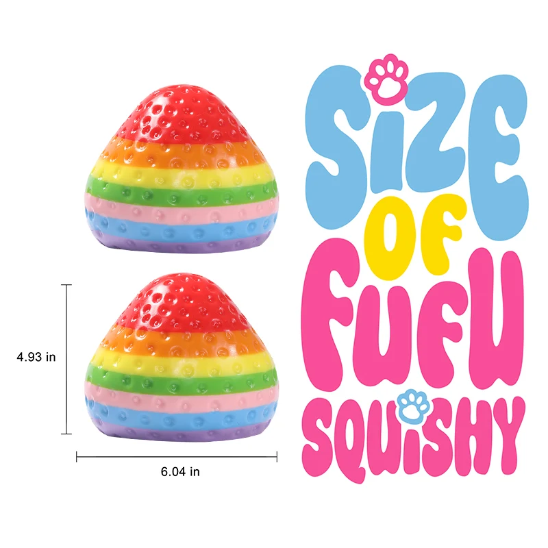 2100g Giant Rainbow Strawberry Taba Squishy