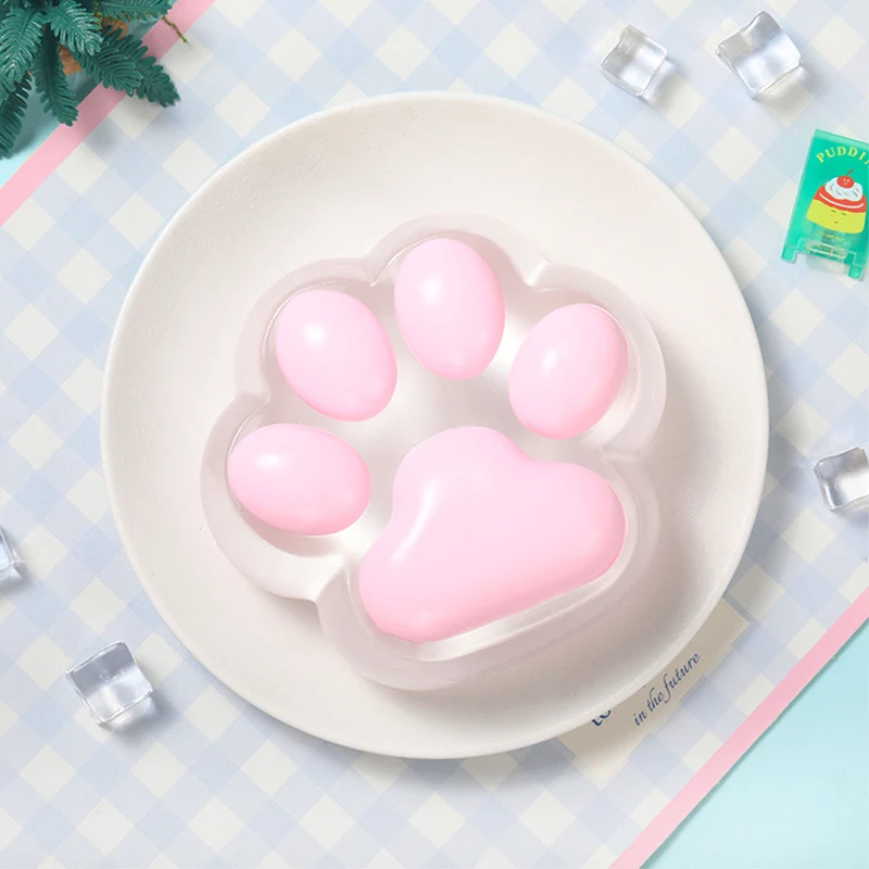 800g Super Crystal Based Pink Cat Paw Taba Squishy