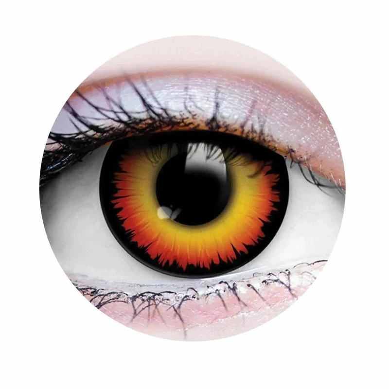 PRIMAL® Werewolf II - Orange Coloured Contact Lenses, 3 months usage
