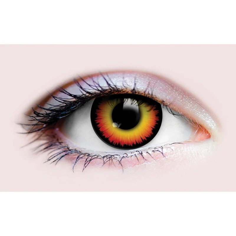 PRIMAL® Werewolf II - Orange Coloured Contact Lenses, 3 months usage