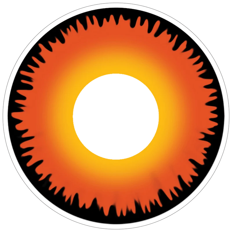 PRIMAL® Werewolf II - Orange Coloured Contact Lenses, 3 months usage