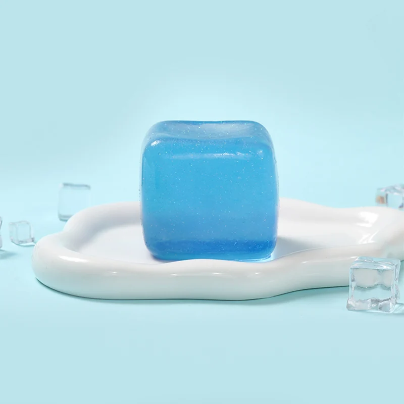 170g Crystal Sparkling Deep Blue Ice Cube Taba Squishy