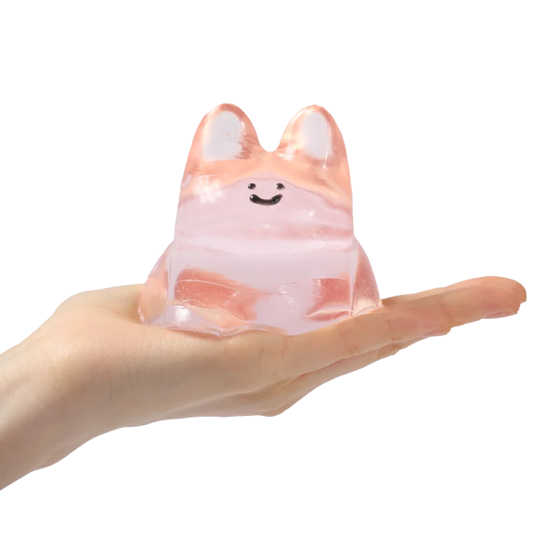 250g Crystal Pink Smile Bunny Taba Squishy
