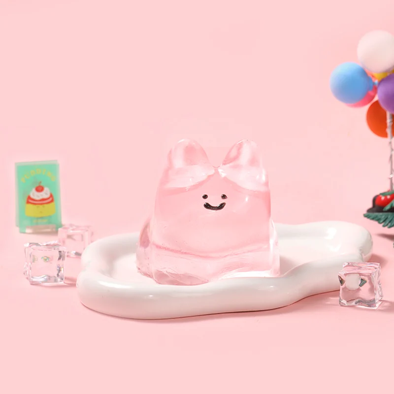 250g Crystal Pink Smile Bunny Taba Squishy