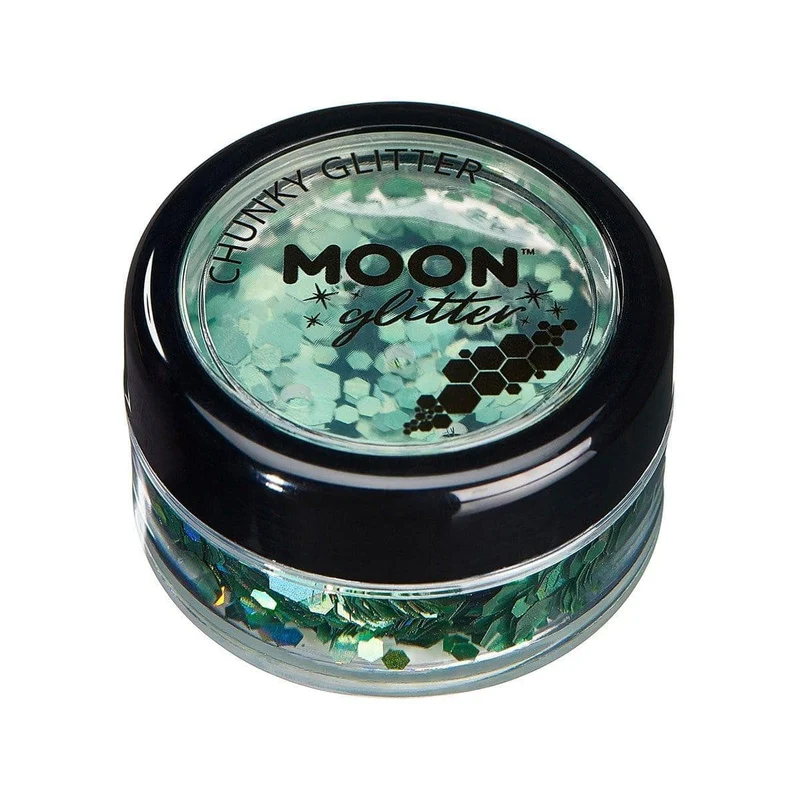 Moon green chunky holographic glitter