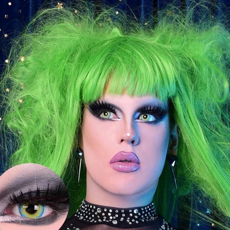 PRIMAL® Strange - Green And Blue Cosplay Coloured Contact Lenses, 3 months usage