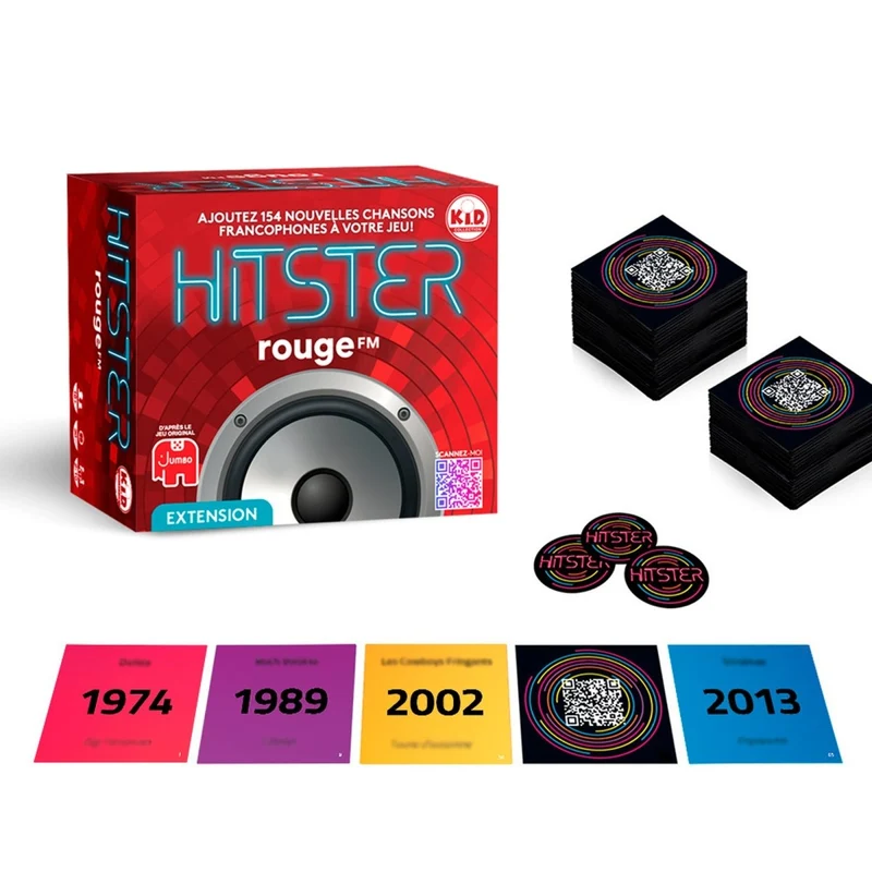 Hitster 100% Franco Rouge FM Party Game, Expansion Pack, 1 Count