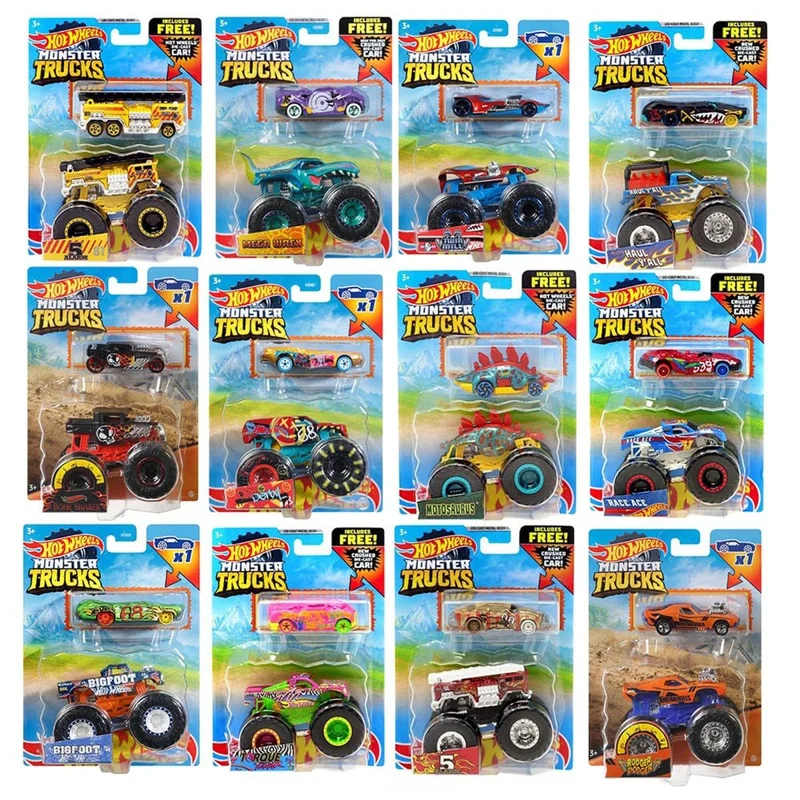 Hot Wheels Monster Trucks 2-in-1 Cars, Assortment, 2 Count